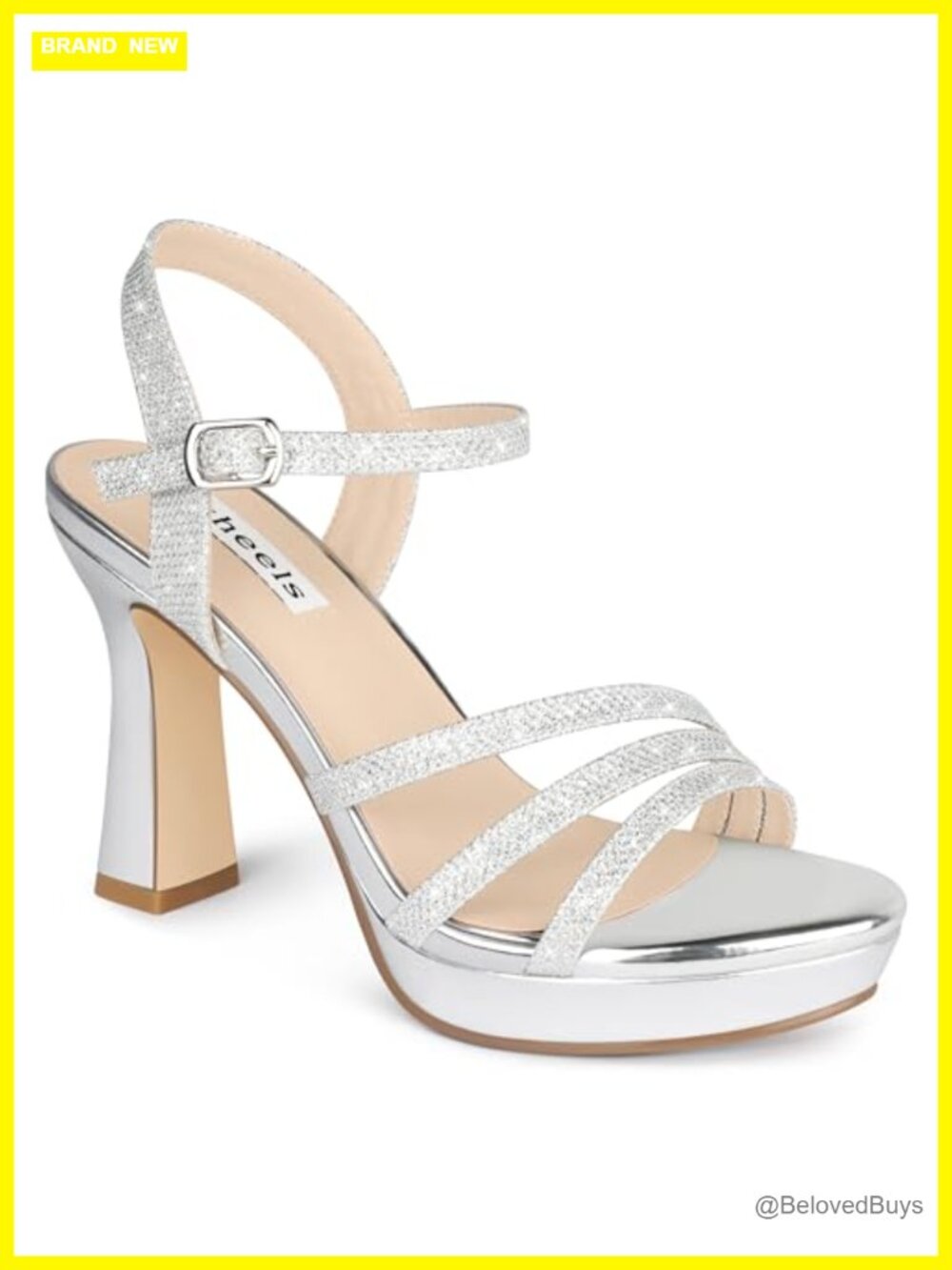 Chunky Platform Sandals Sparkly Strappy Heels Open Toe Party Bridal Shoes